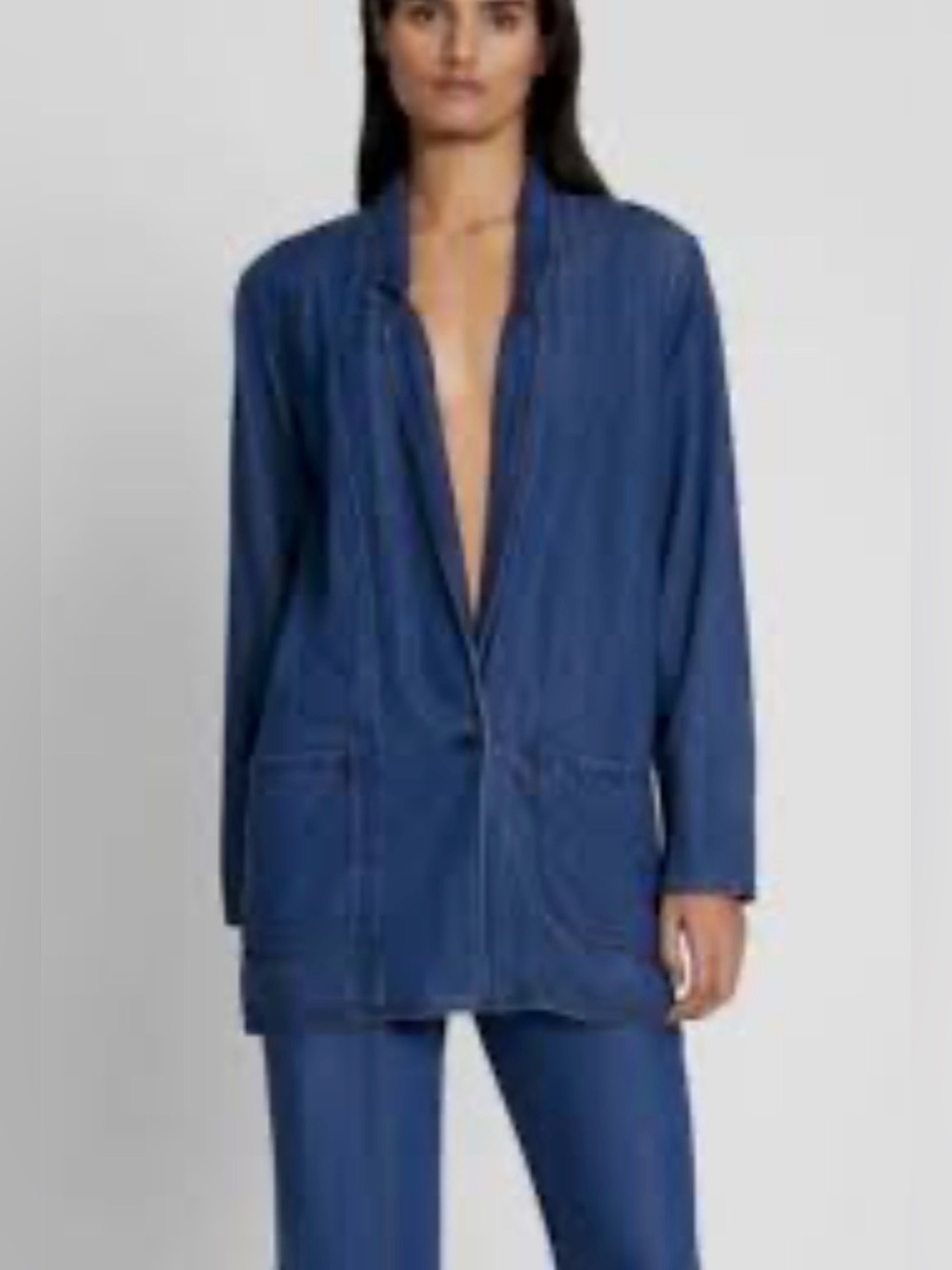 7 For All Mankind Indigo Blue Relaxed Blazer